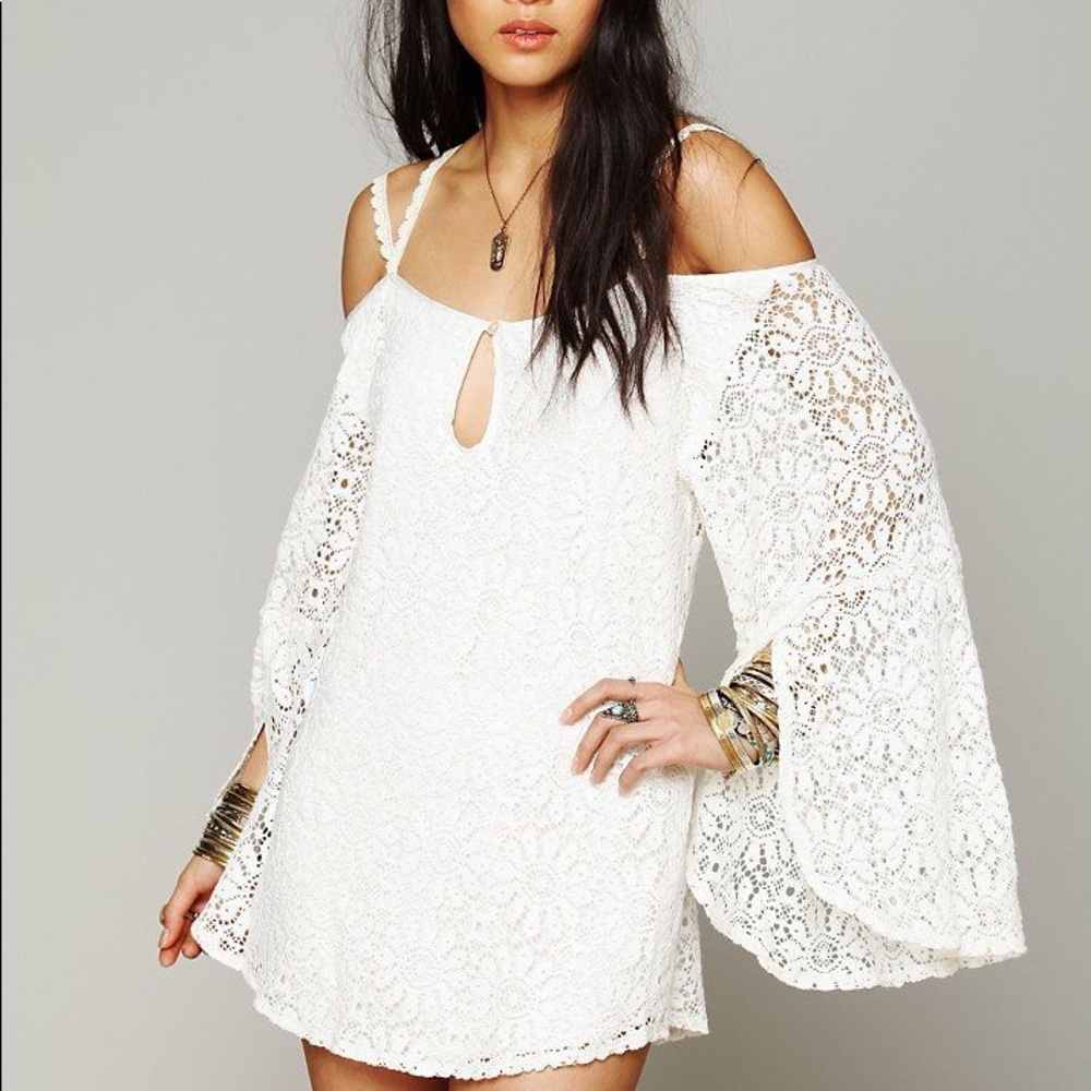 Lace Dress with Bell Sleeves